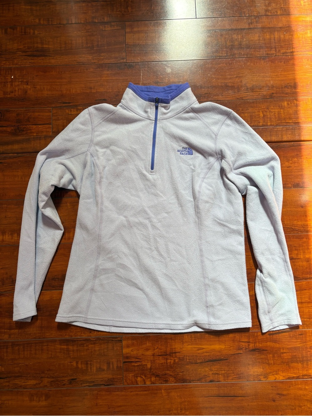 The North Face Light Lavender Quarter-Zip Fleece with Purple Trim